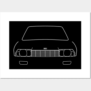 NSU Ro 80 classic car white outline graphic Posters and Art